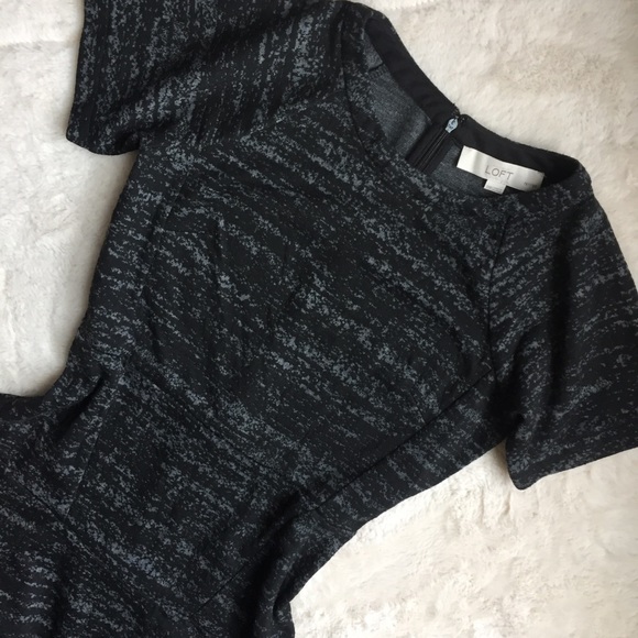 LOFT Spacedye Flounce Short Sleeve Dress - Picture 2 of 8